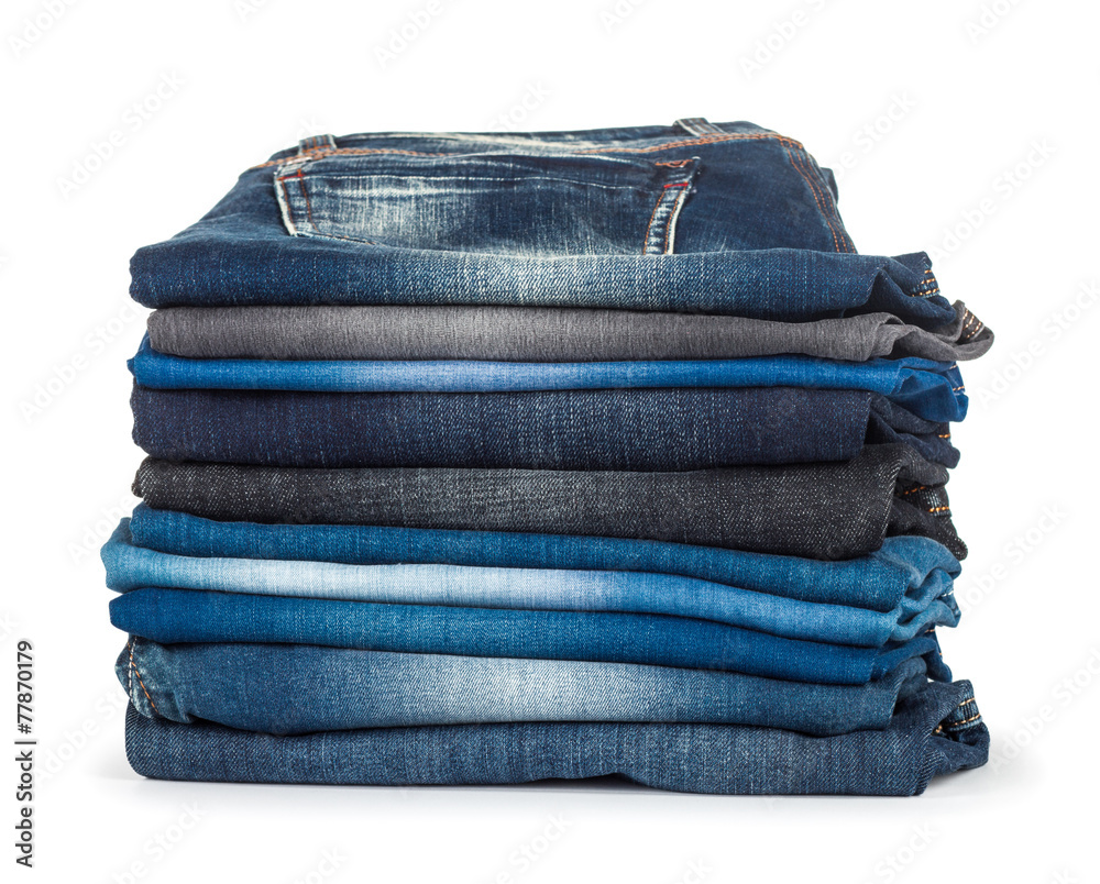 Stack Of Blue Jeans Of Different Shades. Jeans Background. Closeup Stock  Photo, Picture and Royalty Free Image. Image 138167376.