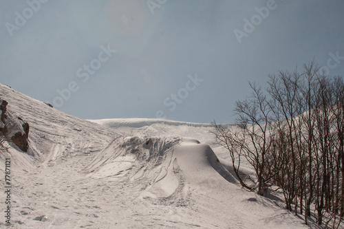 Snow on the Appebnnini mountains between Tuscany and Emilia-Romagna, Italy