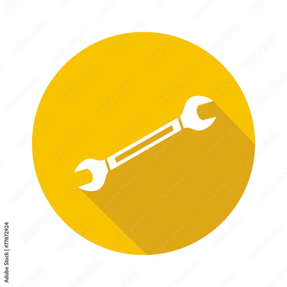 Icono llave fija amarilla botón sombra Icono llave fija amarilla botón sombra