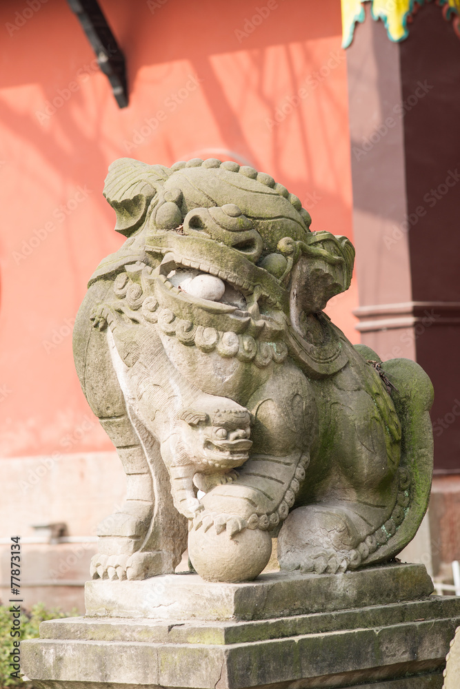 Chinese Lion Statue closeup
