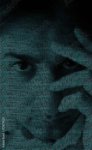 Binary code portrait