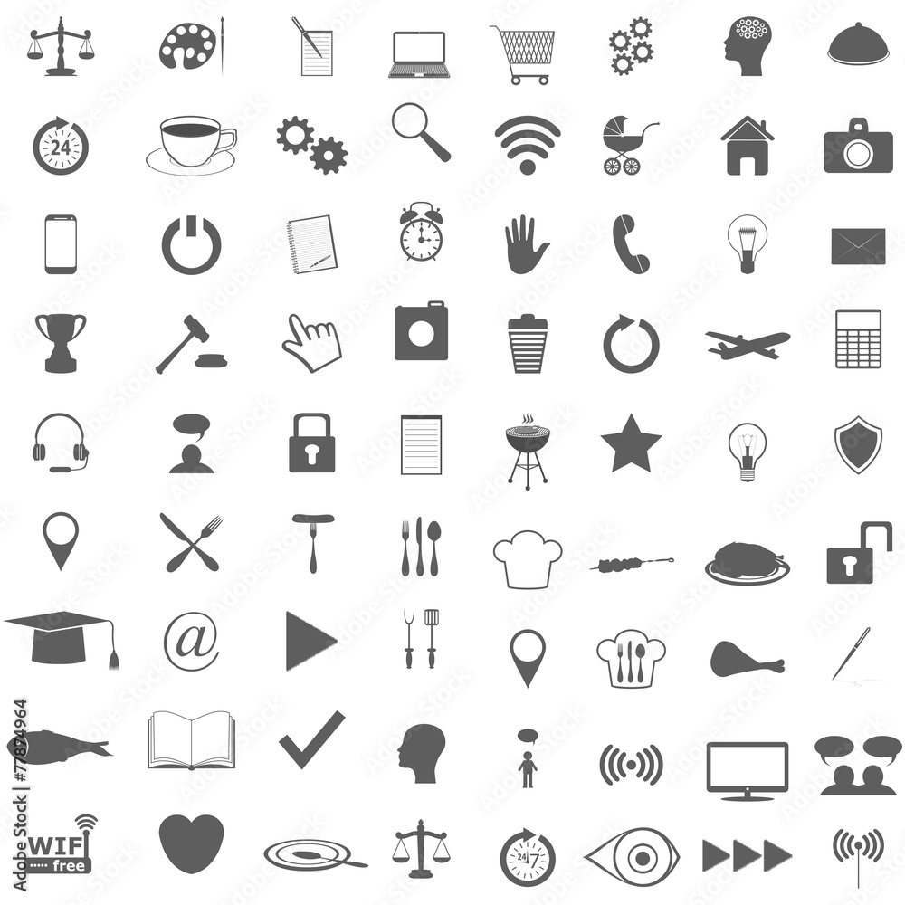 Fototapeta premium set of flat icons