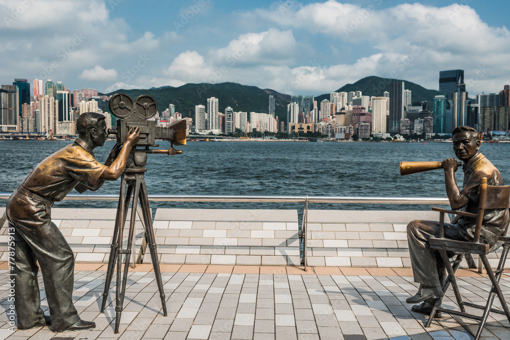 Naklejka premium statues Avenue of Stars Tsim Sha Tsui Kowloon Hong Kong