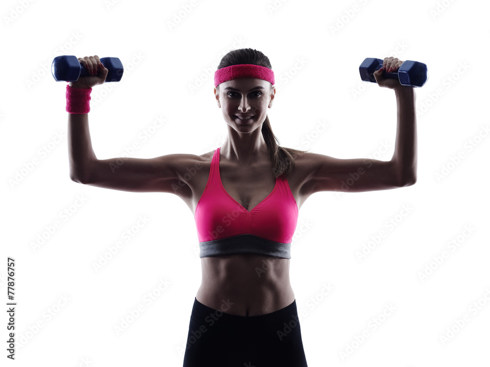 woman fitness weights training exercises silhouette woman fitness weights training exercises silhouette