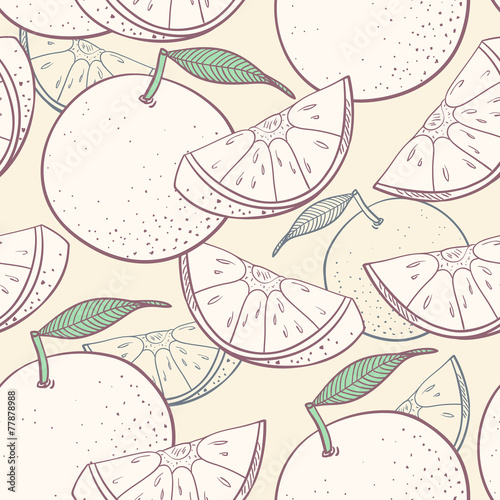 Grapefruit stylized seamless pattern