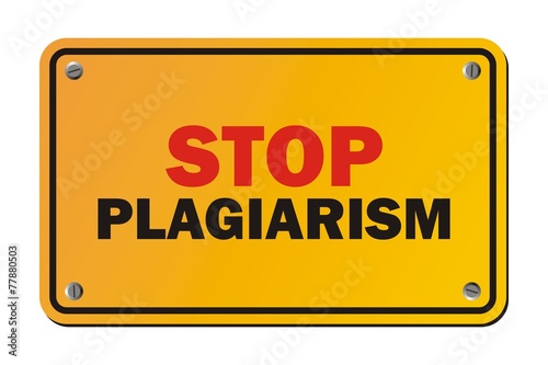 stop plagiarism - warning sign