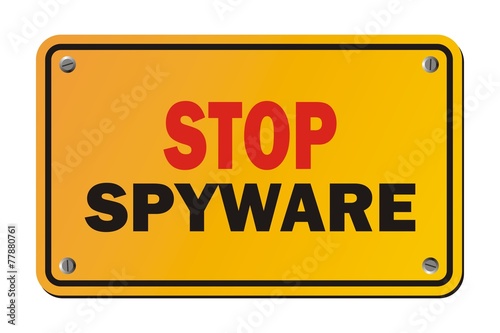 stop spyware - warning sign