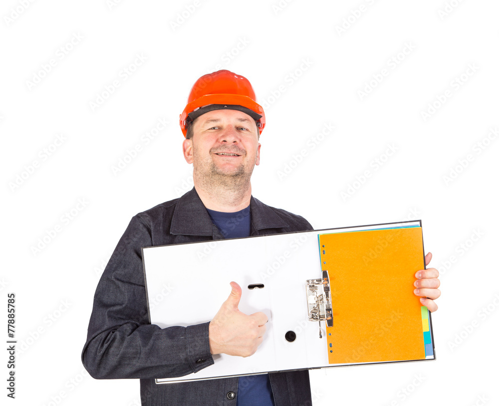 Worker with folder Worker with folder