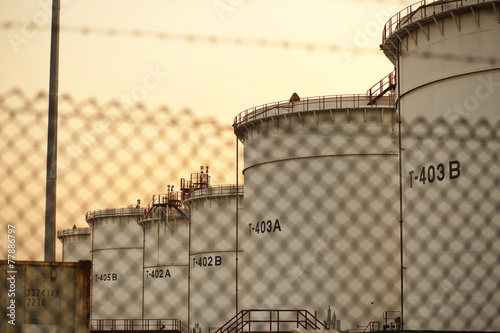 Obraz w ramie Warehouse of oil products.Fuel Tanks