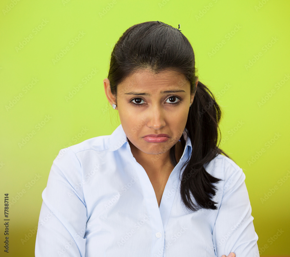 Sad unhappy funny looking young woman Sad unhappy funny looking young woman