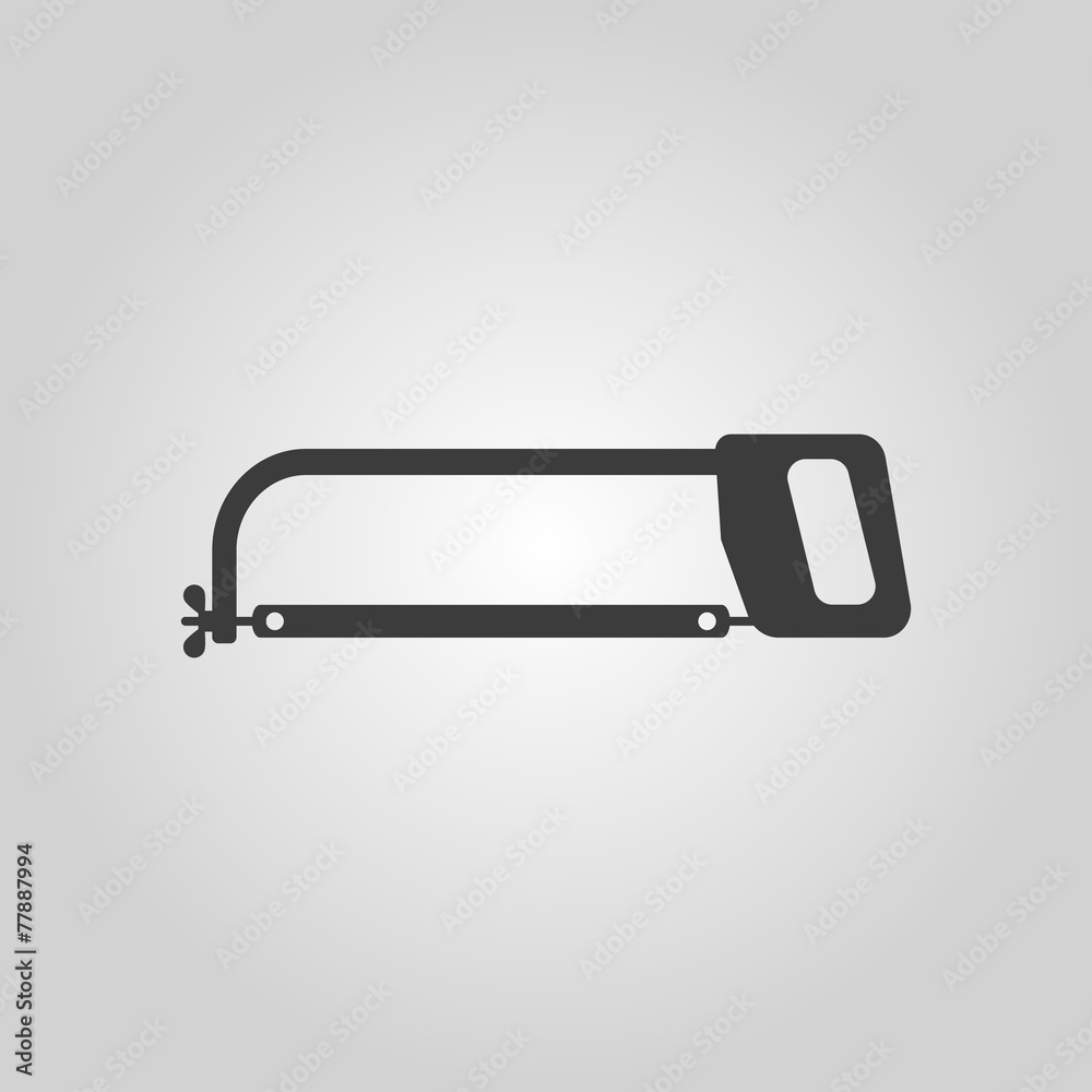 The hacksaw icon. Hacksaw symbol. Flat The hacksaw icon. Hacksaw symbol. Flat