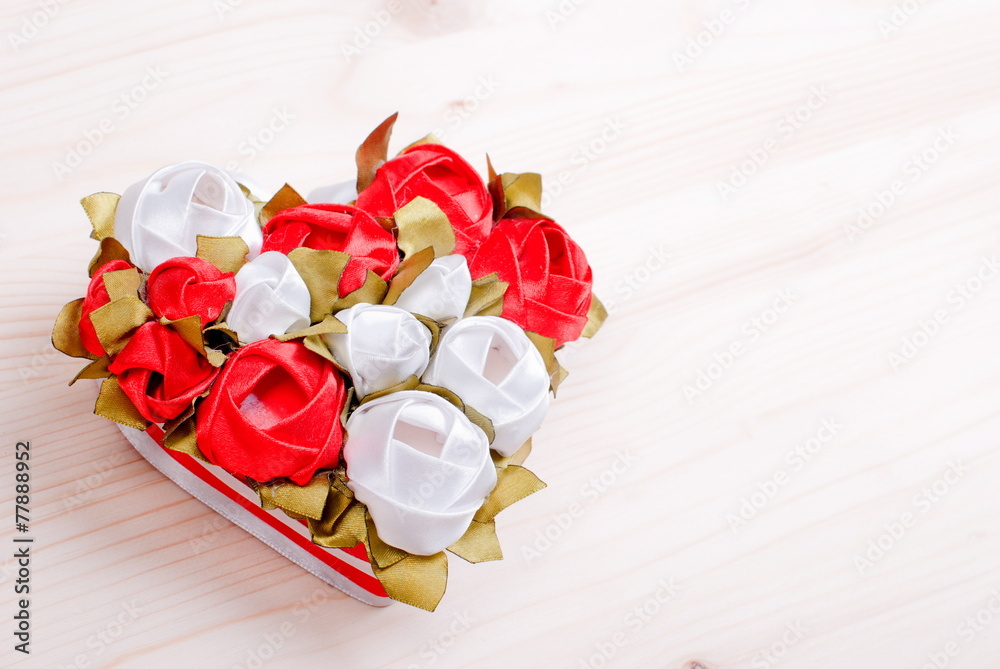 beautiful valentine hearts on the board with space for text