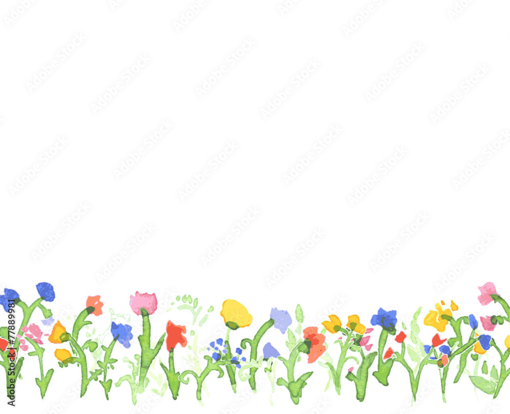 Design banner with watercolor flowers. Vector