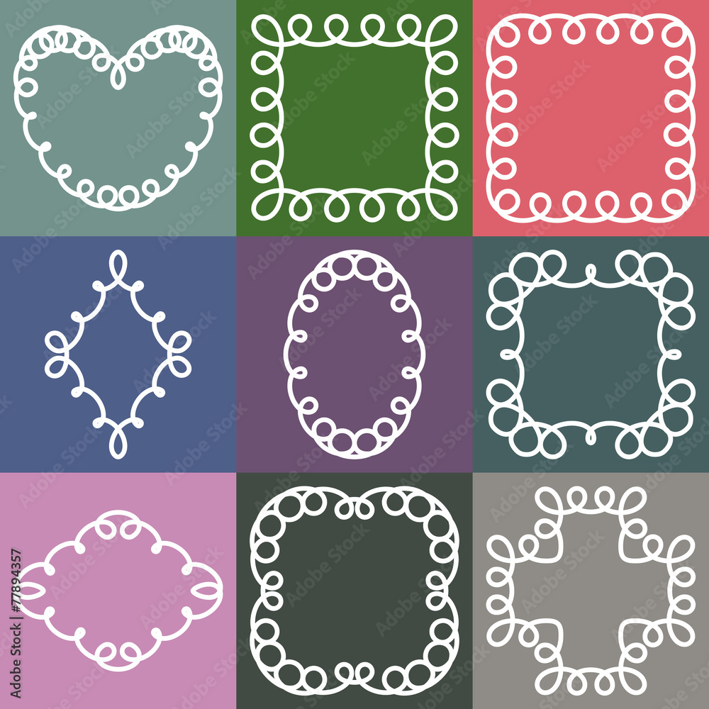 Hipster Frames Design Templates Set , Vector Illustration Hipster Frames Design Templates Set , Vector Illustration