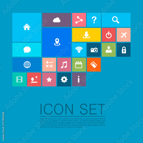 Flat set of icons