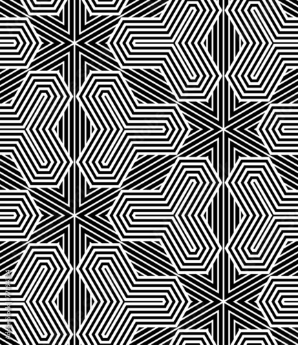 Abstract Black and White Vector Seamless Pattern