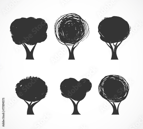 Collection of vector tree icons