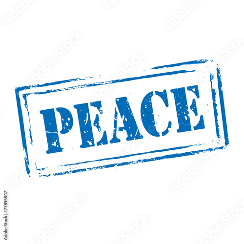 Blue vector grunge stamp PEACE