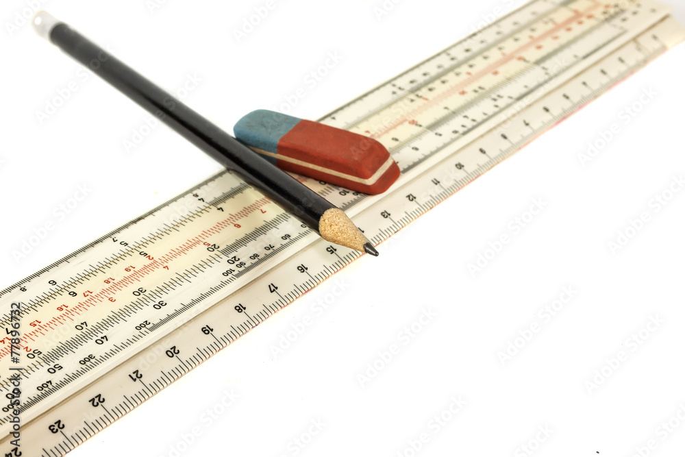 Ruler pencil and eraser Ruler pencil and eraser