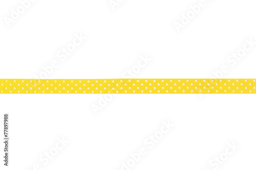 Decorative yellow ribbon design. Isolated on white