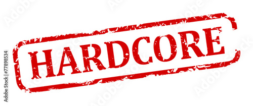 Damaged oval red stamp with the words - hardcore - vector svg