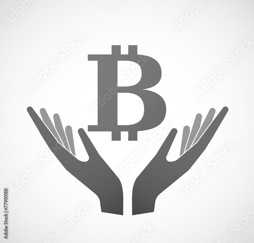 Two hands offering a currency sign