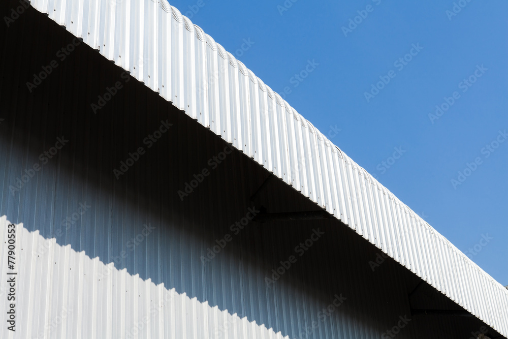 the surface of a metal roof industrial
