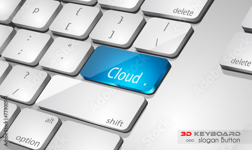 Cloud computing Concept 3D real look keybord