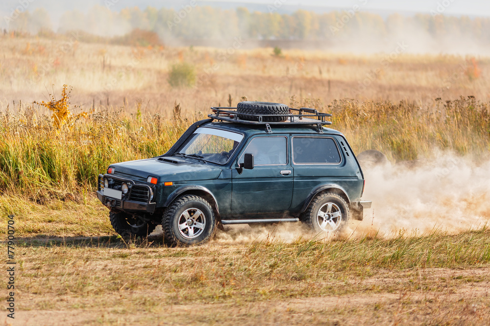 Fototapeta premium Offroad vehicle on rally competition