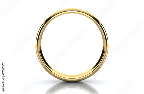 Gold ring isolated on white background photo