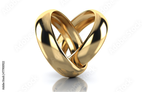 Golden ring isolated on white background