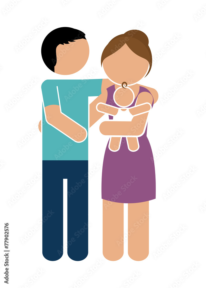 Obraz premium family silhouette