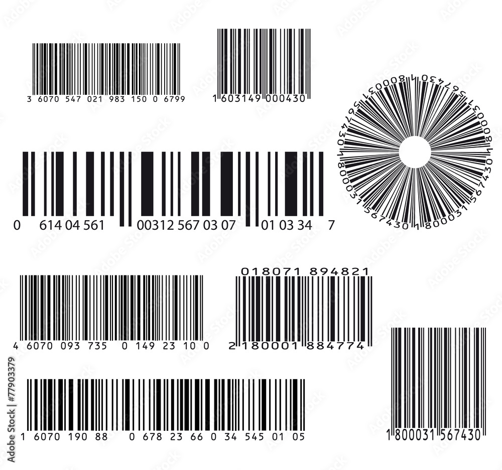 set of barcodes set of barcodes