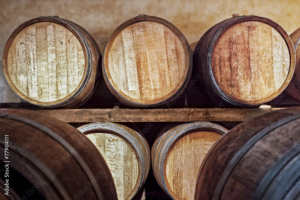 Oak barrels for wine fermentation