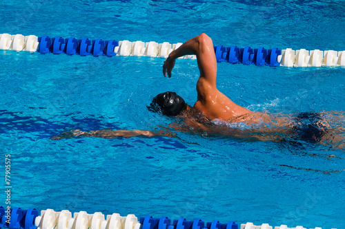 Canvas Print Swimming - Stock Image