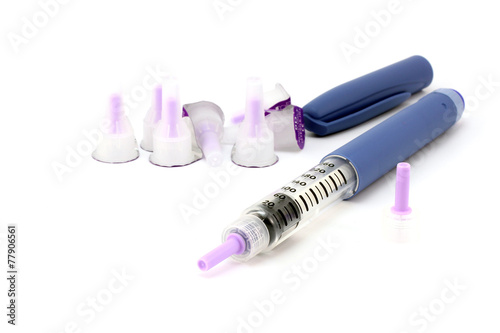 Blue insulin syringe pen