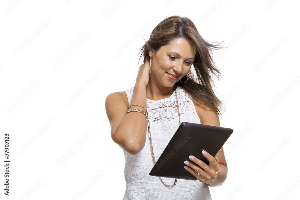 Attractive young businesswoman with tablet computer Attractive young businesswoman with tablet computer
