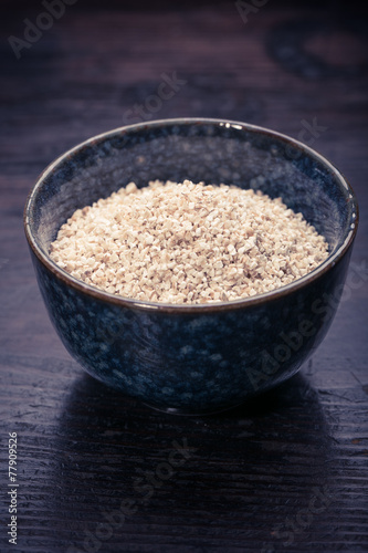 couscous on wooden kitchen table