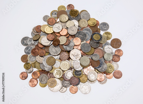 coin stack on white background