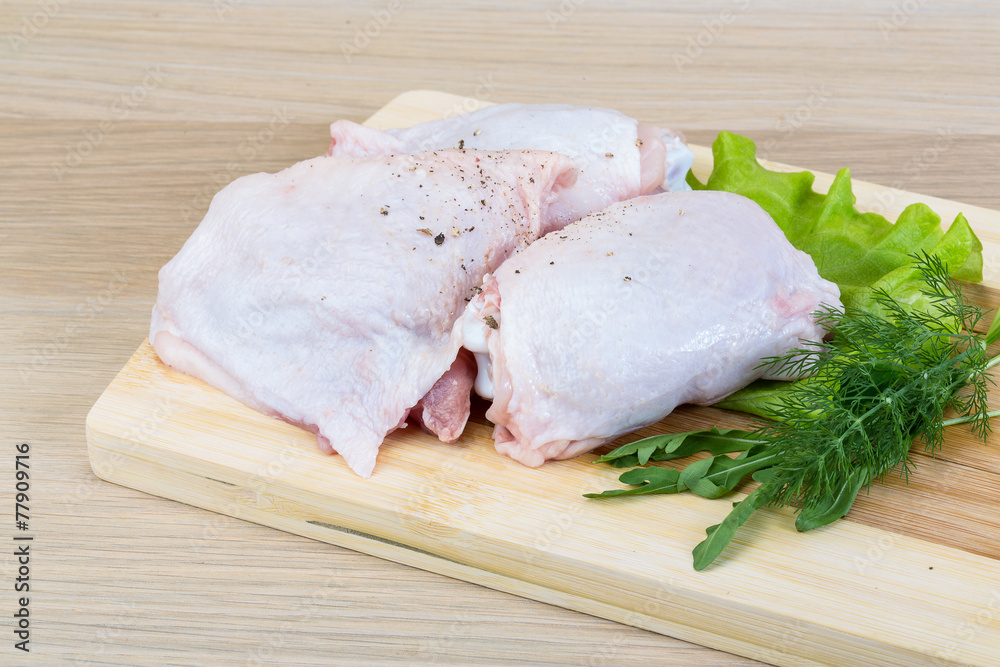 Raw chicken thighs