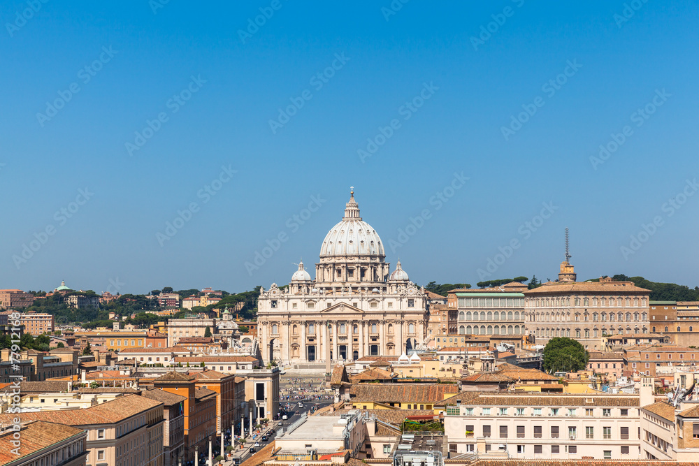 View of the St Peter's Basilica and Vatican city