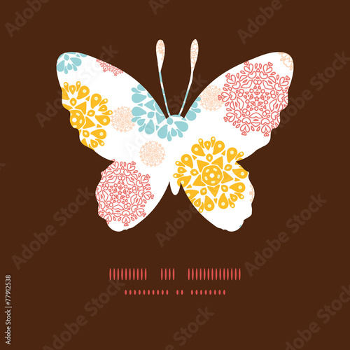 Vector abstract decorative circles stars butterfly silhouette