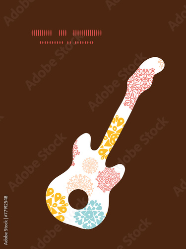 Vector abstract decorative circles stars guitar music silhouette