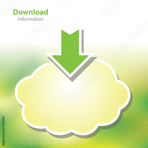 information boards - download data - symbol cloud - blank backgr