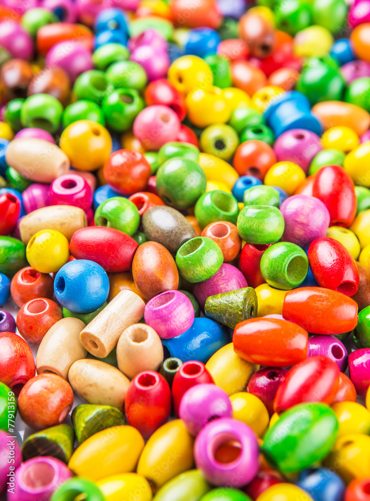 Colorful wooden beads background Colorful wooden beads background