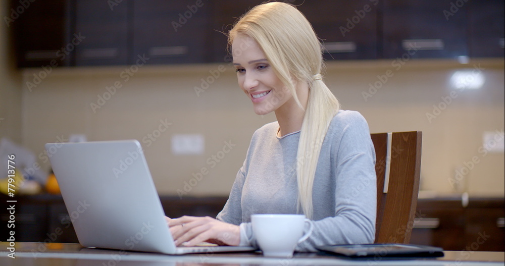Smiling businesswoman typing on her laptop Smiling businesswoman typing on her laptop