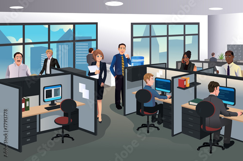 People working in the office