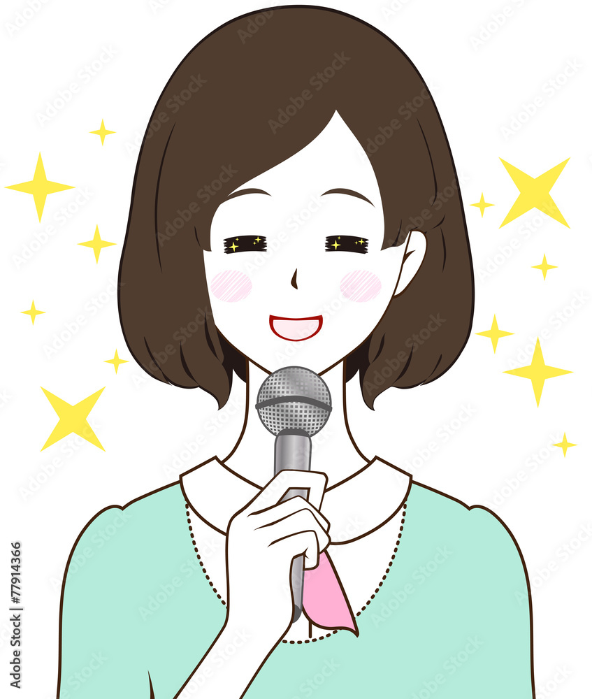 女性レポーター うっとり Stock イラスト Adobe Stock