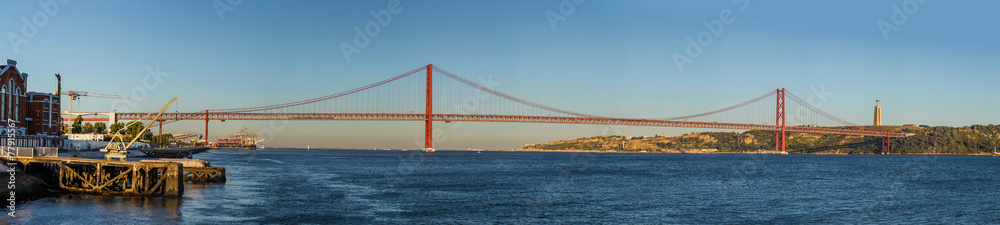 Rail bridge  in Lisbon, Portugal.