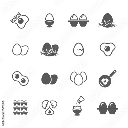 Eggs icons set.